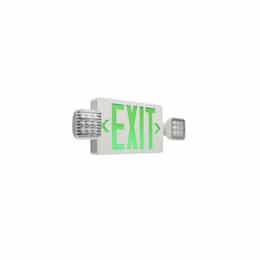 Satco 3.5W Combo GRN Exit Sign with Dual Light RC, 150 lm, 277V, 5700K, WHT