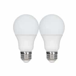 9.8W LED A19 Bulb, E26, 800 lm, 120V, 2700K, White/Frosted, Bulk