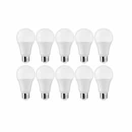 12W LED A19 Bulb, E26, 1100 lm, 120V, 5000K, White, Contactor Pack