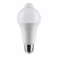 12W LED A19 Bulb w/ PIR Sensor, 1050lm, 90CRI, 120V, 3000K, White