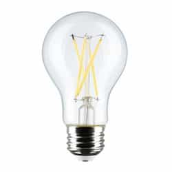 8W LED A19 Bulb, Medium Base, 90CRI, 800lm, 120V, 4000K, Clear, 4PK