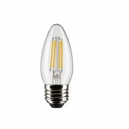 4W LED B11 Bulb, Dimmable, E26, 350 lm, 120V, 2700K, Clear