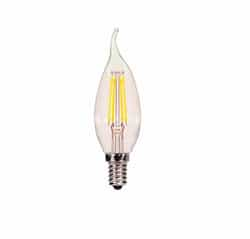 4.5W LED CA10 Bulb, 40W Inc. Retrofit, E12, 350 lm, 120V, 5000K, Clear