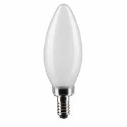 4W LED B11 Bulb, E12 Base, 90CRI, 350 lm, 120V, 3000K, Frosted, 2PK