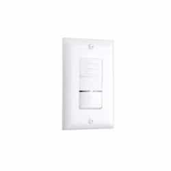 PIR Occupancy Sensor Wall Switch w/ Dimming, 120/230/27V, White