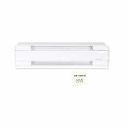 500W Electric Baseboard Heater, 250 Sq Ft, 1706 BTU/H, 120V, Soft White