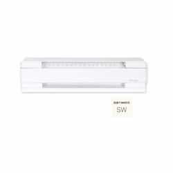 750W Electric Baseboard Heater, 250 Sq Ft, 2560 BTU/H, 208V, Soft White