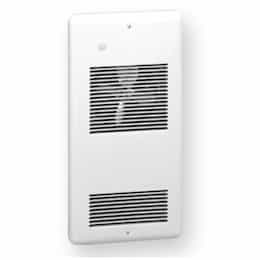 1000W Pulsair Wall Fan Heater w/ Built-in Single Pole Therm, 3413 BTU/H, 277V, White