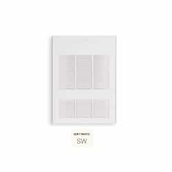 1500W Wall Fan Heater w/ Built-in Thermostat, Single, 5119 BTU/H, 120V, Soft White