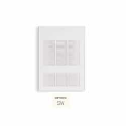 6000W Wall Fan Heater w/ Built-in Thermostat, Double, 240V Control, 480V, Soft White