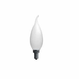 5.5W LED B10 Bulb, Flame Tip, Dimmable, E12, 500 lm, 120V, 5000K, Frosted