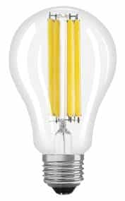 18W LED A21 Filament Lamp, E26, 2605 lm, 120V-277V, 5000K, Frosted
