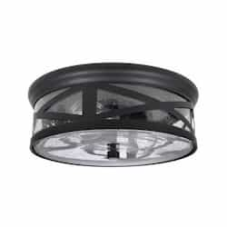 LEDVANCE Sylvania 8.5W LED Wellesley Flush Mount w/ Seeded Glass, 2 Lights, Dim, 1600 lm, 2700K, Black