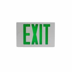LED Exit Sign, Green Letters, White Finish