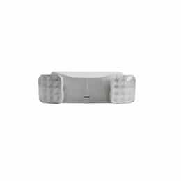 LED Emergency Light, 2 Head, White Finish, Square