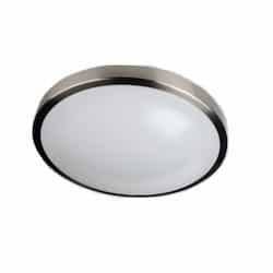 24W 14-in LED Flush Mount Fixture, Dimmable, 1700 lm, 120V, 3500K, Brushed Nickel