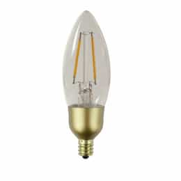 3W LED B11 Filament Bulb, Dimmable, E26, 120V, 2200K, Frosted Glass