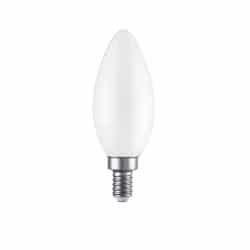 4W LED B11 Bulb, Dimmable, E12, 300 lm, 120V, 3000K, Frosted