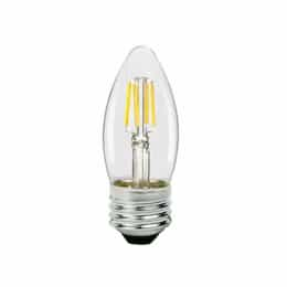 5W LED B11 Bulb, Dimmable, E26, 500 lm, 120V, 3000K, Clear