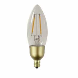 5W LED B11 Filament Bulb, Dimmable, E26, 120V, 1800K-3200K, Frosted Glass