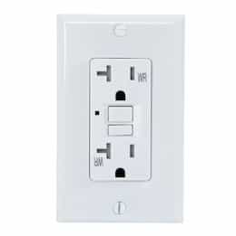 USI 20 Amp GFCI Outlet, Tamper & Weather Resistant, White