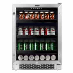 Whynter 85W Beverage Cooler, 140-Can, 115V, Stainless Steel & Black