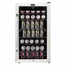 85W Beverage Cooler, 121-Can, 115V, Stainless Steel & Black