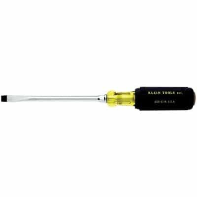 Klein Tools 6'' Heavy Duty Slotted Keystone Cushion Grip Screw Driver