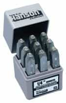 C.H. Hanson 1/4 Inch Standard Steel 0-8 Handheld Stamp, 9 Piece Set