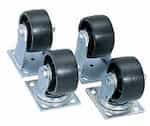 4 Piece Set Heavy-Duty Casters Fixed And Swivel