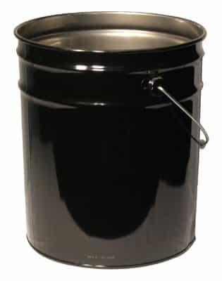 Freund 5 Gallon 28x26 Steel Black Coated Open Head Pail