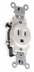 GP 15 Amp Tamper Resistant (TR) Single Receptacle Outlet, White