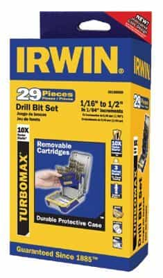 Irwin 29 Piece Turbomax 3/8" Reduced Shank HSS Drill Bit Set