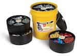 King Innovation Yellow Storage Organizer Bucket w/ 3 Large Black Tray