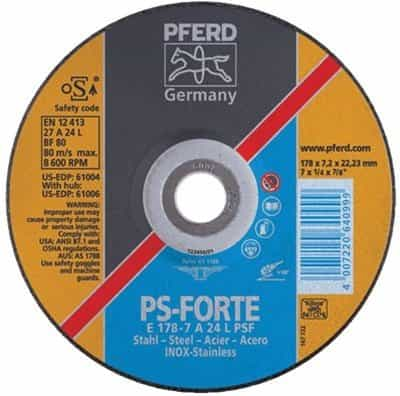 Pferd Type 27 A-PS Depressed Center Rough Grinding Wheel