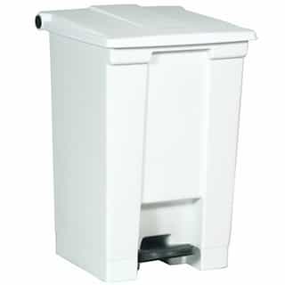 White Plastic Fire-Safe Step-On 12 Gal Receptacle