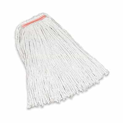 Rubbermaid White, 20-oz Premium Cut-End Cotton Mop- 1-in Orange Headband