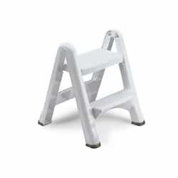 White, EZ Step Two-Step Folding Stool- 19.5 x 20.6 x 22.7