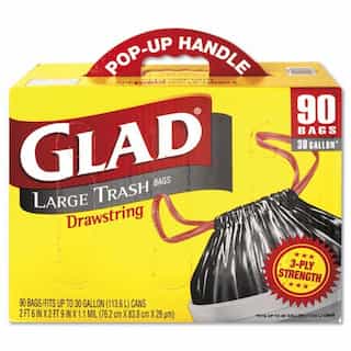 Glad Drawstring Black Trash Bags 
