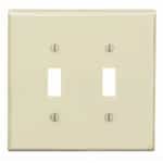 GP 2-Gang Plastic Toggle Switch Wall Plate, Ivory