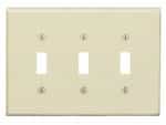 GP 3-Gang Plastic Toggle Switch Wall Plate, Ivory