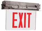 GP Edge Lit Double Face Recessed Exit Sign w/ Aluminum Housing, Red Letter