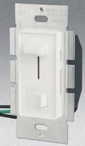 GP Single Pole 600W Slide Dimmer w/ Rocker Switch, White