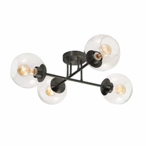 AFX 24-in 60W Jamie Semi-Flush Mount, 4-Light, E26, 120V, Black