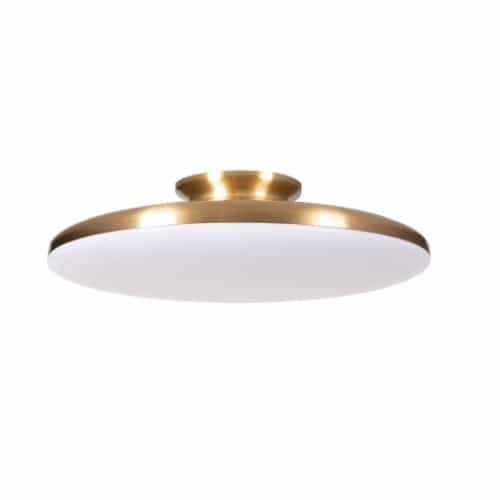 AFX 28W LED Skye Semi Flush Mount, 2200 lm, 120V, Selectable CCT, Brass