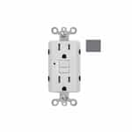 15A GFCI Receptacle w/ LED Light, Self-Test, TR, 120V, Gray