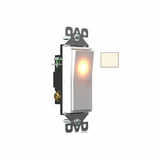 20A Decorator Switch w/ Light, Single Pole, 120V-277V, Light Almond