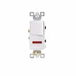15A Combination Decora Switch, Single Pole & Pilot Light, 120V, White