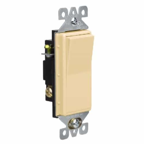 Aida 15A Decorator Switch, 3-Way, 120V-277V, Ivory