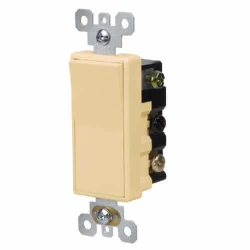 Aida 15A Decorator Switch, 4-Way, 120V-277V, Ivory